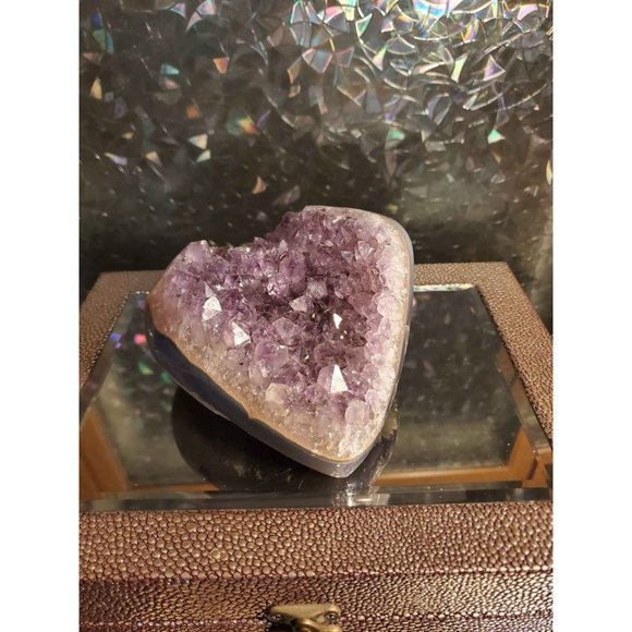 Massive 2.6lb 🔮 Amethyst Crystal Heart #1